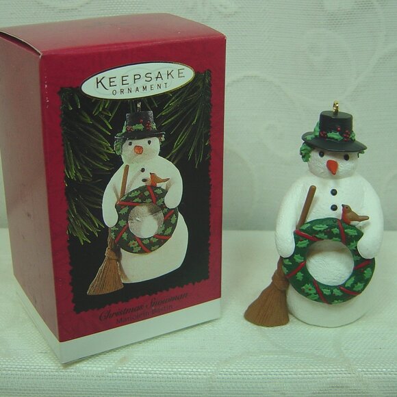 1996 Hallmark ornament-Christmas Snowman-Marjolein Bastin - Picture 1 of 6